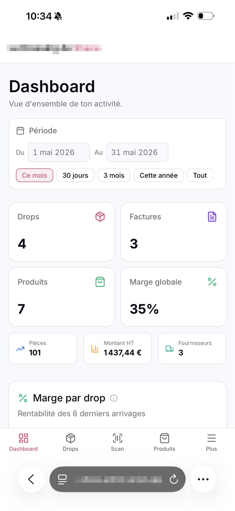 Dashboard Système Excelia - version mobile